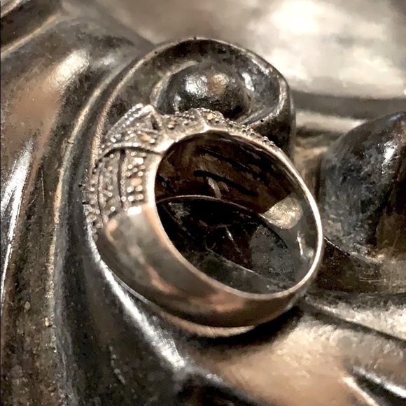 Marchesite ring, beautiful heavy sterling silver - Picture 5 of 7